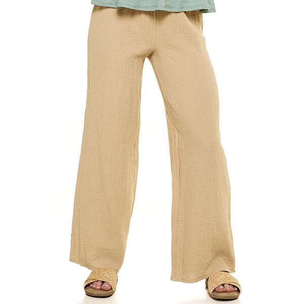 Juniors Jolie & Joy Crinkle Gauze Smock Waist Palazzo Pants - image 
