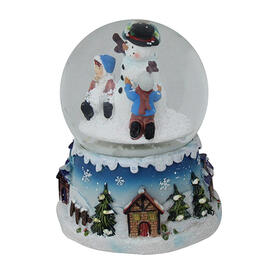 Northlight Seasonal Snowman and Children Musical Snow Globe