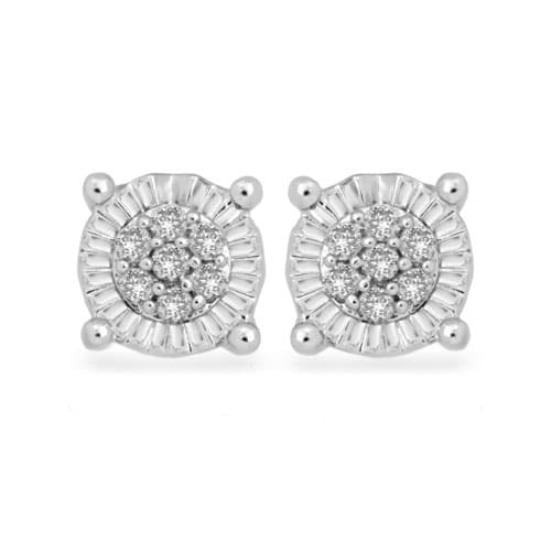 Diamond Classics(tm) Sterling Silver 1/4ctw Stud Earrings - image 