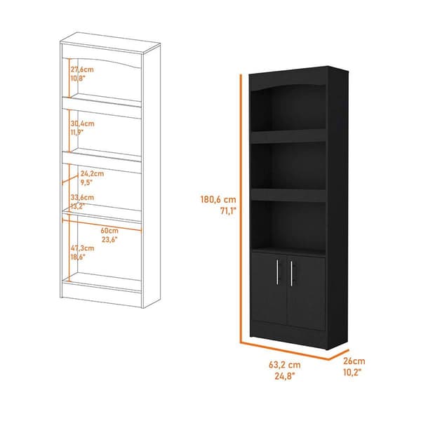 FM FURNITURE Durango 3 Shelf Bookcase