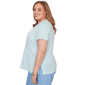 Plus Size  Alfred Dunner Caribbean Blues Stripe Floral Tee - image 4