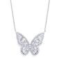 Silver-Plated Cubic Zirconia Butterfly Necklace - image 1