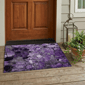 HomeRoots Purple Abstract Washable Indoor Outdoor Accent Rug - image 1