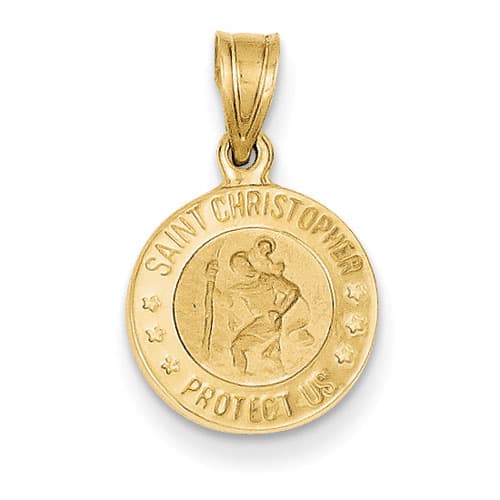 Unisex Gold Classics&#40;tm&#41; 14kt. Yellow Gold St. Christopher Pendant - image 
