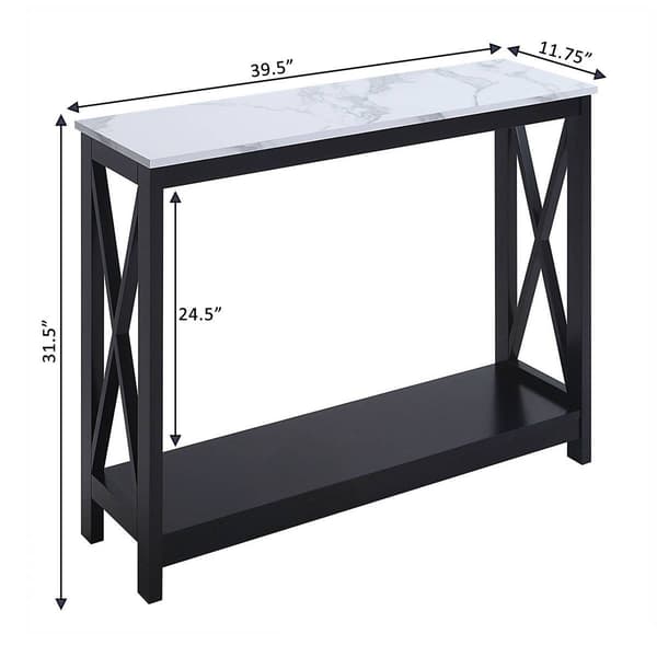 Convenience Concepts Oxford Faux Marble Top Console Table