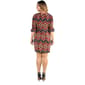 Plus Size 24/7 Comfort Apparel 3/4 Sleeve Print Shift Dress - image 2