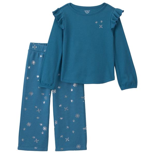 Toddler Girl Carter''s(R) 2pc. Snowflake Thermal Top & Pants Set - image 