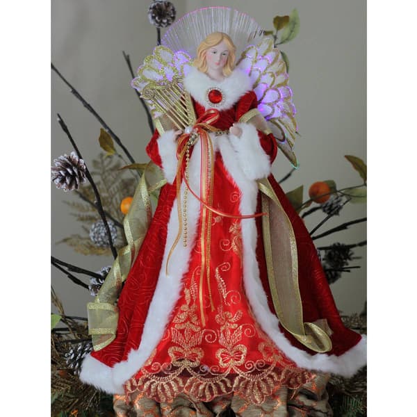 Northlight Seasonal 16in. Fiber Optic Angel With Harp Tree Topper