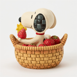 Jim Shore Peanuts™ Snoopy in Strawberry Basket Figurine