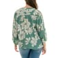 Womens Zac & Rachel 3/4 Sleeve Front Button Floral Blouse - image 2