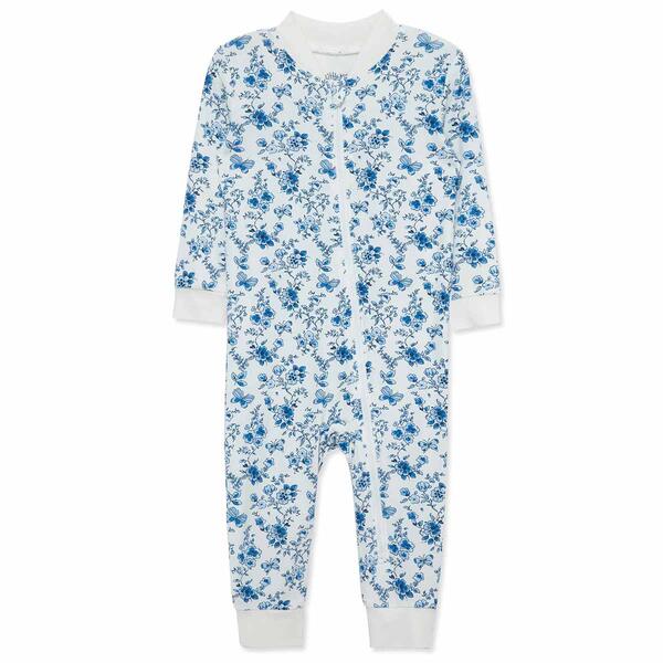 Baby Girl &#40;12-24M&#41; Little Me&#40;R&#41; Blue Garden Zip Bamboo Sleeper - image 