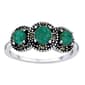 Marsala Reconstituted Turquoise Cabochon Stones Ring - image 1