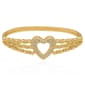 14kt. Gold Plated CZ Heart Center Bangle Bracelet - image 1