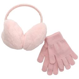 Girls Capelli(R) New York Faux Fur Heart Earmuffs w/ Gloves