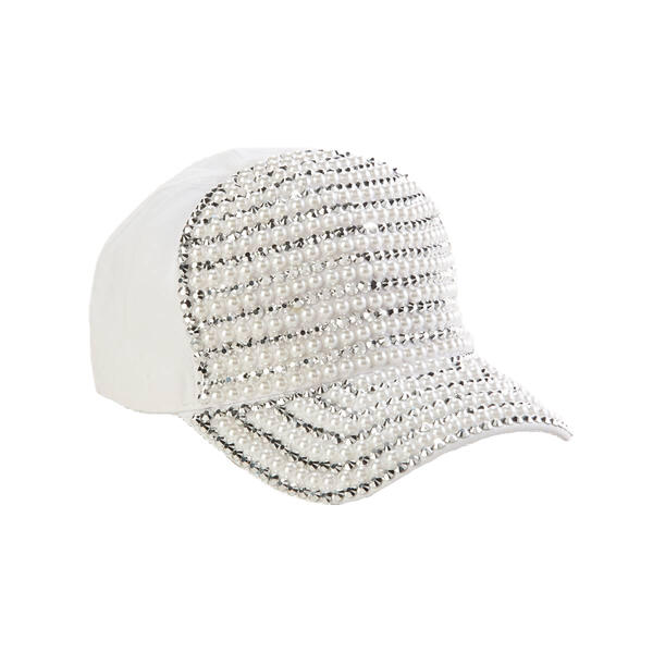 Womens Madd Hatter Bling Pearl Baseball Hat - image 