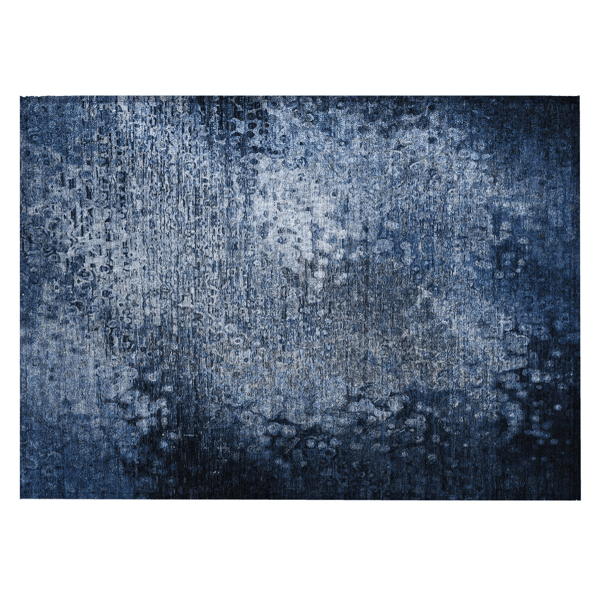 HomeRoots Blue Washable Non Skid Indoor Outdoor Accent Rug