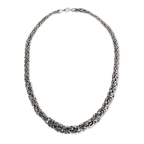 Ellen Tracy Sterling Silver Byzantine Necklace - image 