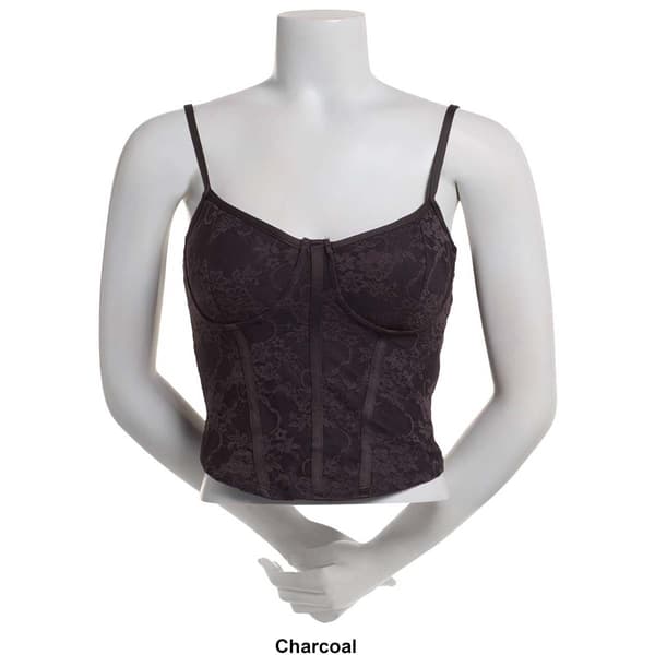 Juniors Madden Stretch Floral Lace Corset Bustier with Bra Cup