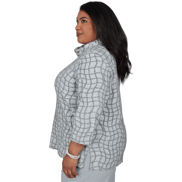 Plus Size Alfred Dunner Vail Feather Yarn Cowl Neck Blouse