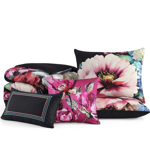 Bebejan Black Night Poppies 5pc. Reversible Comforter Set