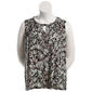 Plus Size Kasper Sleeveless Hardware Keyhole Neck Leaf Blouse - image 1