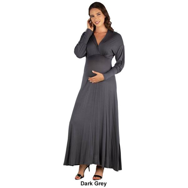 Womens 24/7 Comfort Apparel Long Sleeve Maternity Dress