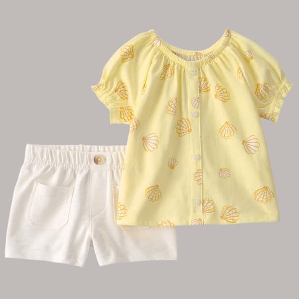 Baby Girl (9-18M) Carter''s Ig Flower Print Top And Bottom Set - image 