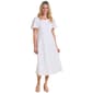 Womens Perceptions Flutter Sleeve Ruched Waist Texture Midi Dress - image 1