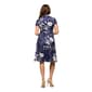 Womens 24/7 Comfort Apparel Navy Print Short Sleeve Wrap Dress - image 2