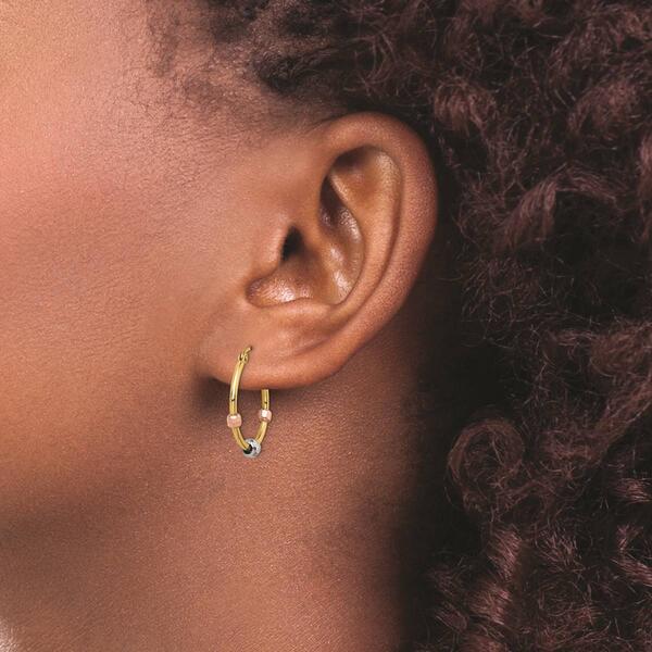 Gold Classics&#8482; 14kt. Gold Beaded Hoop Earrings