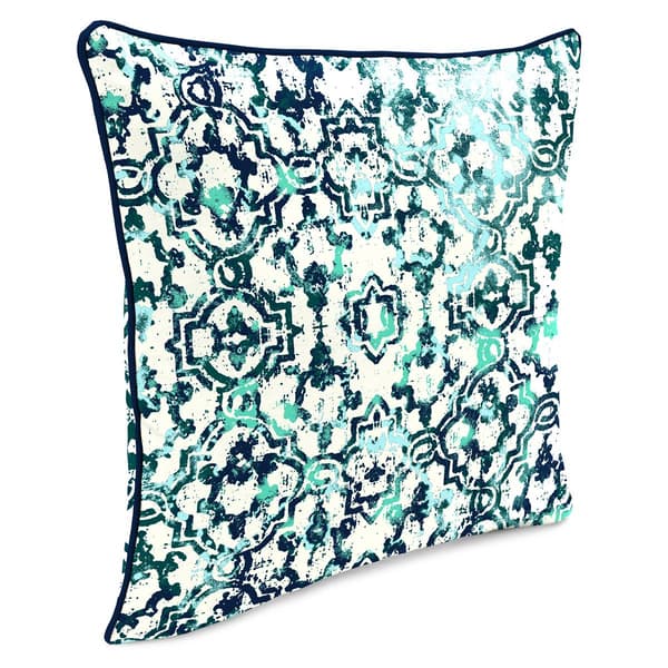 Jordan Manufacturing Watercolor Lattice Outdoor Throw Pillow