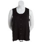 Plus Size Notations Sleeveless Button Front Solid Tank Top - image 3