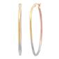 Forever New Tri-Color 45x2mm Diamond Cut Hoop Earrings - image 1
