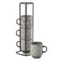 Boston Warehouse 3oz. Stack Geo Grey Espresso Mugs - Set of 4 - image 1