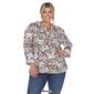 Plus Size White Mark Pleated Long Sleeve Floral Blouse - image 8