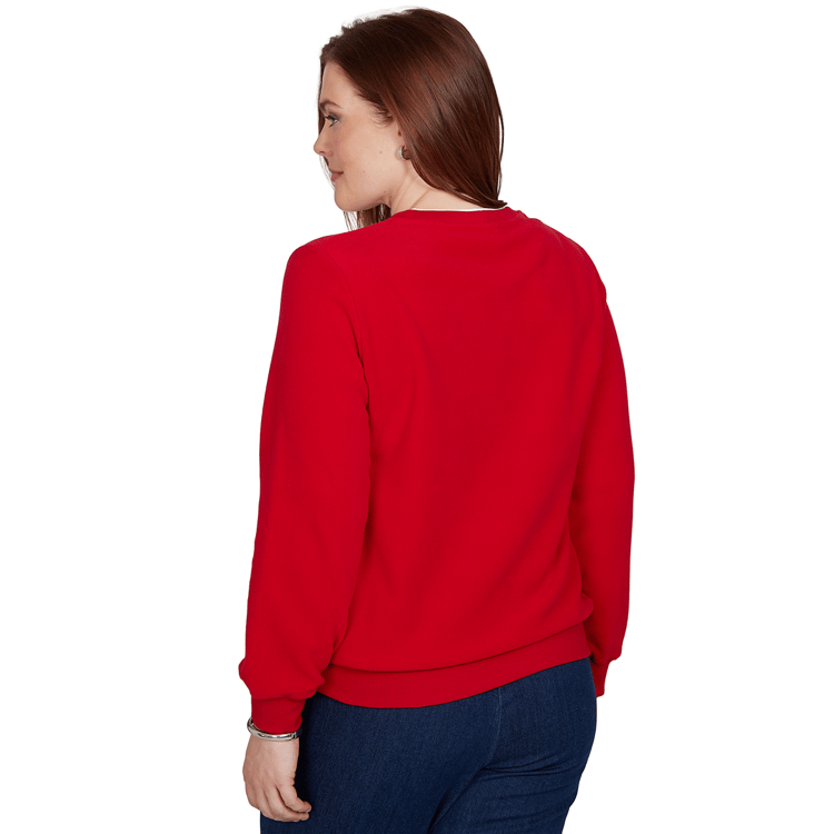 Petite Alfred Dunner Classics Floral Embroidered Sweatshirt