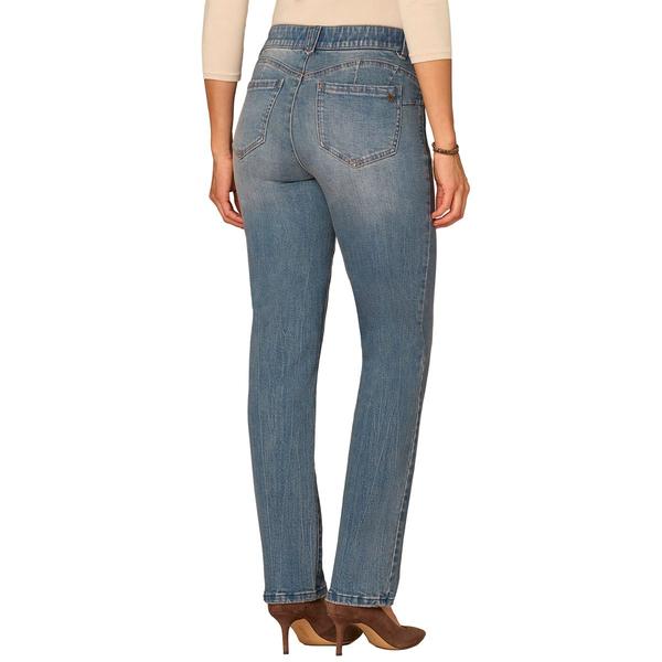 Plus Size Democracy “Ab”solution® Straight Leg Mid Blue Jeans