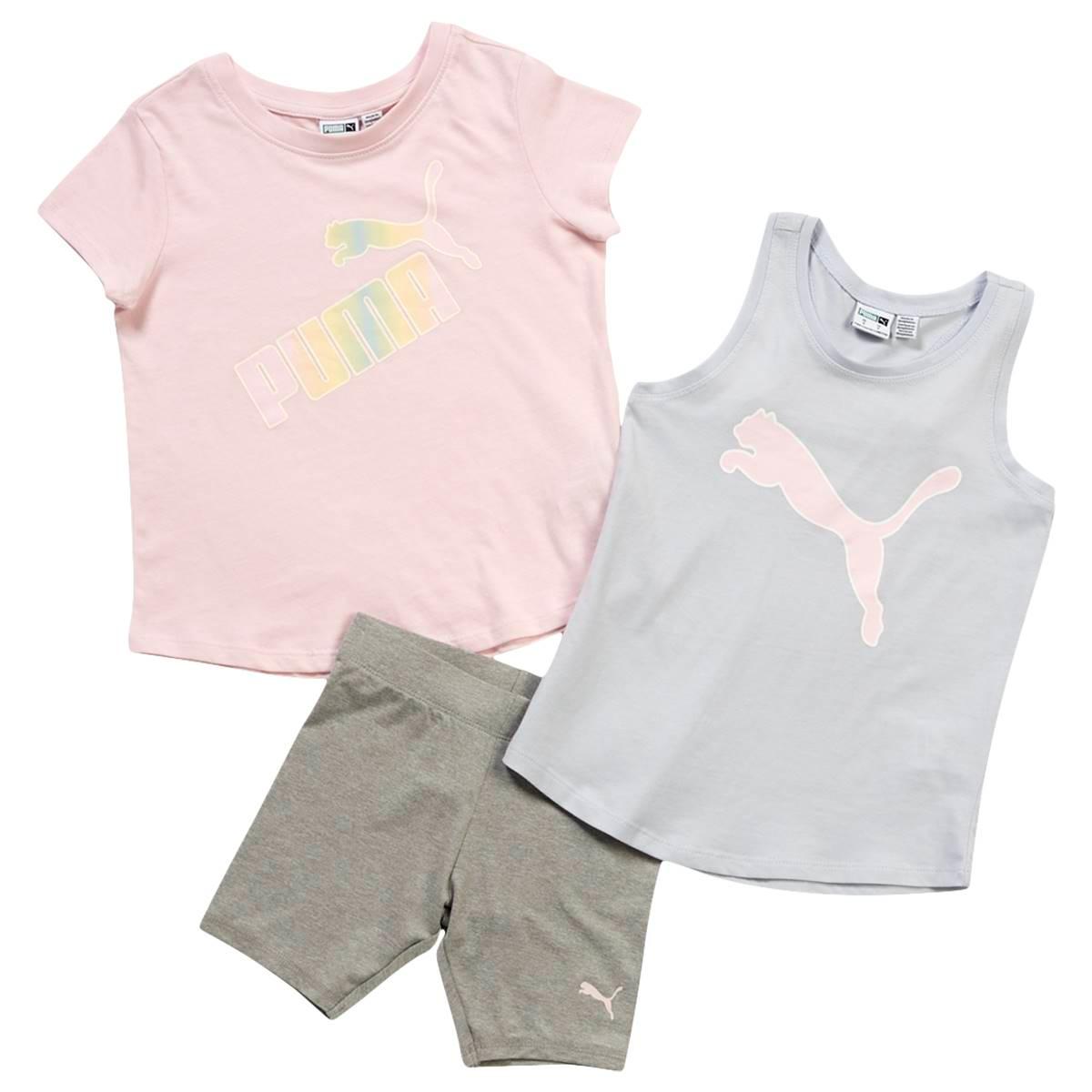 Girls (4-6x) Puma® 3pc. Short Sleeve Tee Tank & Shorts Set...