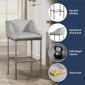 HH2 Home Dillon Low Profile Wingback Grey Bar Height Stool - image 7