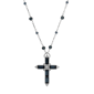 Symbols of Faith Baguette Stone Cross Beaded Necklace - image 1