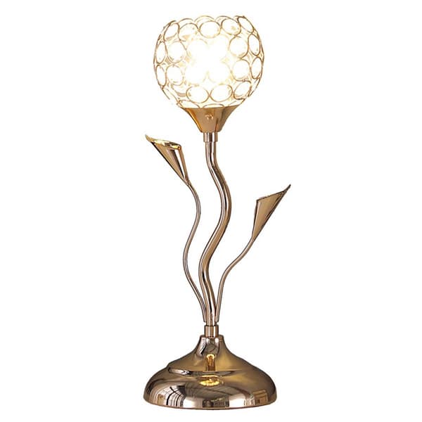 HomeRoots 14in. Gold Bedside Novelty Table Lamp