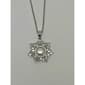 Silver Plated Cubic Zirconia Pearl Snowflake Pendant - image 1