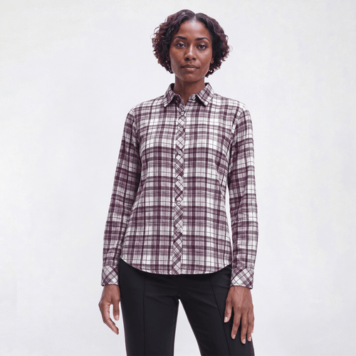 Petite Hasting & Smith Long Sleeve Plaid Flannel - Tulipwood - image 