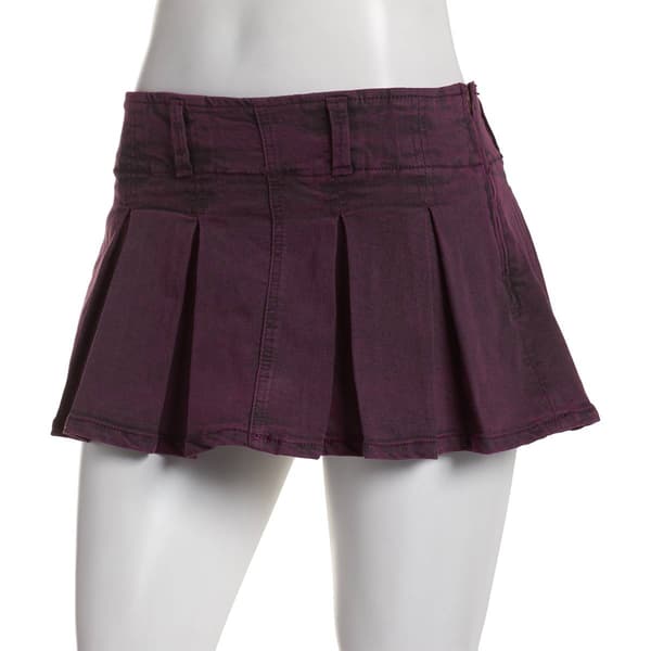 Juniors Almost Famous&#40;tm&#41; Equinox Pleated Denim Skort - image 