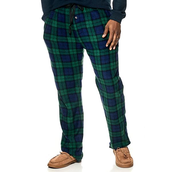 Mens Architect(R) Plaid Rolled Pajama Pants - Green/Navy