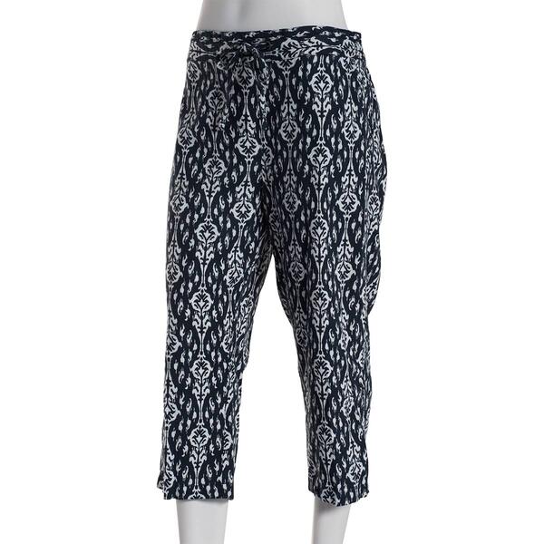 Womens Per Se 21in. Ikat Print Capri Pants - image 