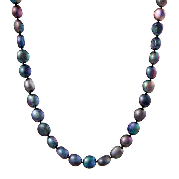 Splendid Pearls 14kt. White Gold Silver Baroque Pearl Necklace - image 