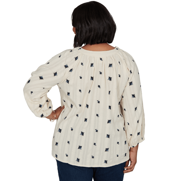 Plus Size Ruby Rd. English Countryside Button Front Floral Blouse