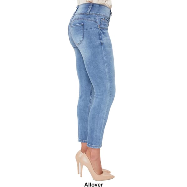 Petite Royalty Wanna Betta Butt 3 Button Skinny Repreve Jeans - image 