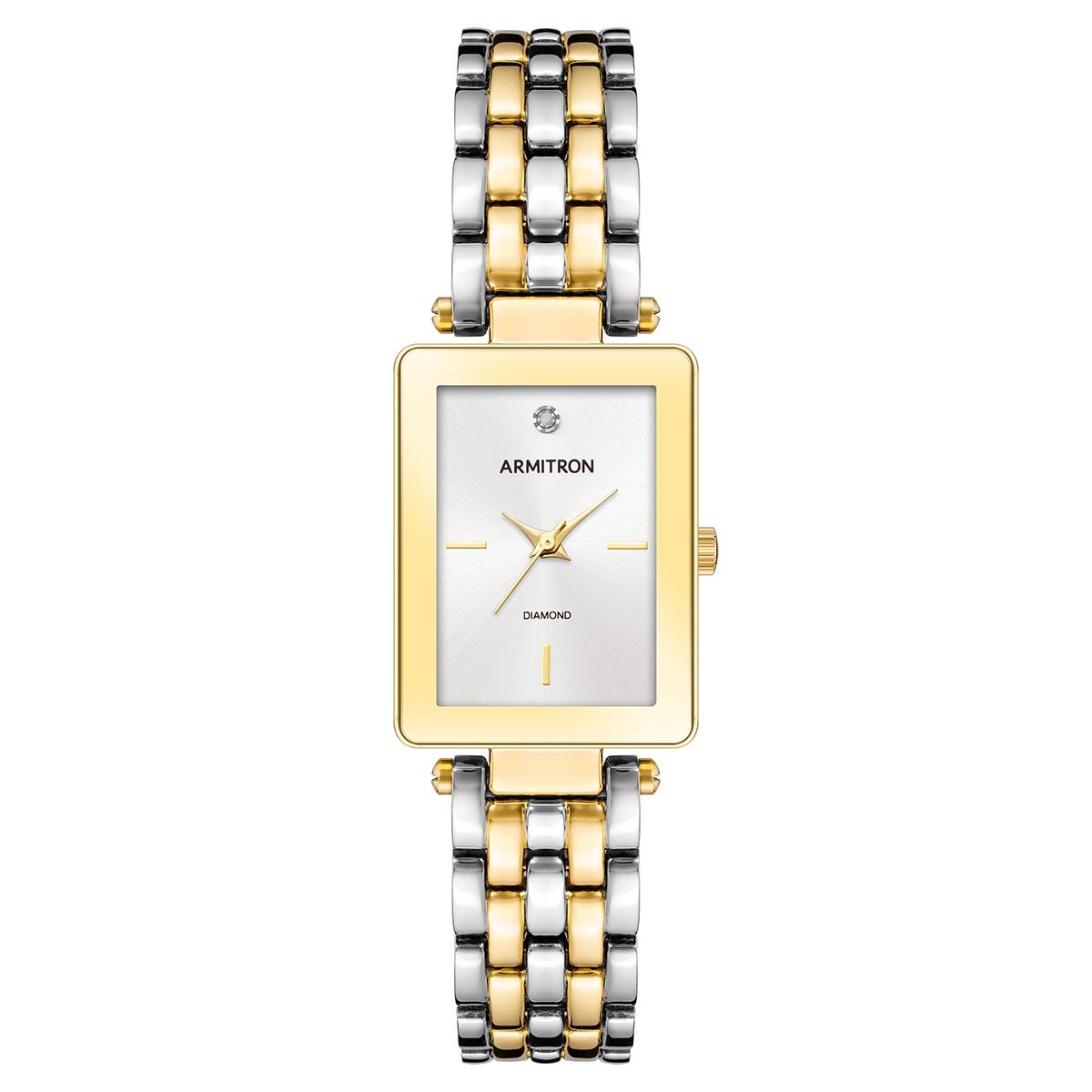 Womens Armitron Two-Tone Diamond Accent Watch - 75-5769SVTT